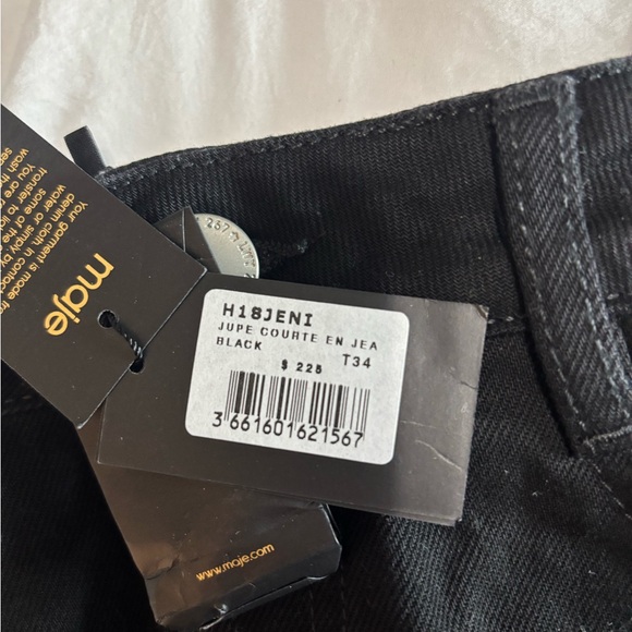 NWT Maje Black Denim Mini Skirt size women’s 34 - Picture 3 of 3